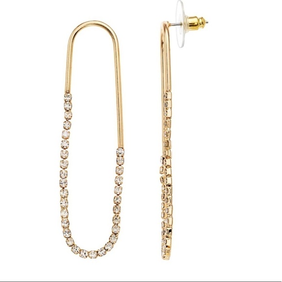 NWT Nine West Linear Earrings- Gold Tone - Picture 1 of 2